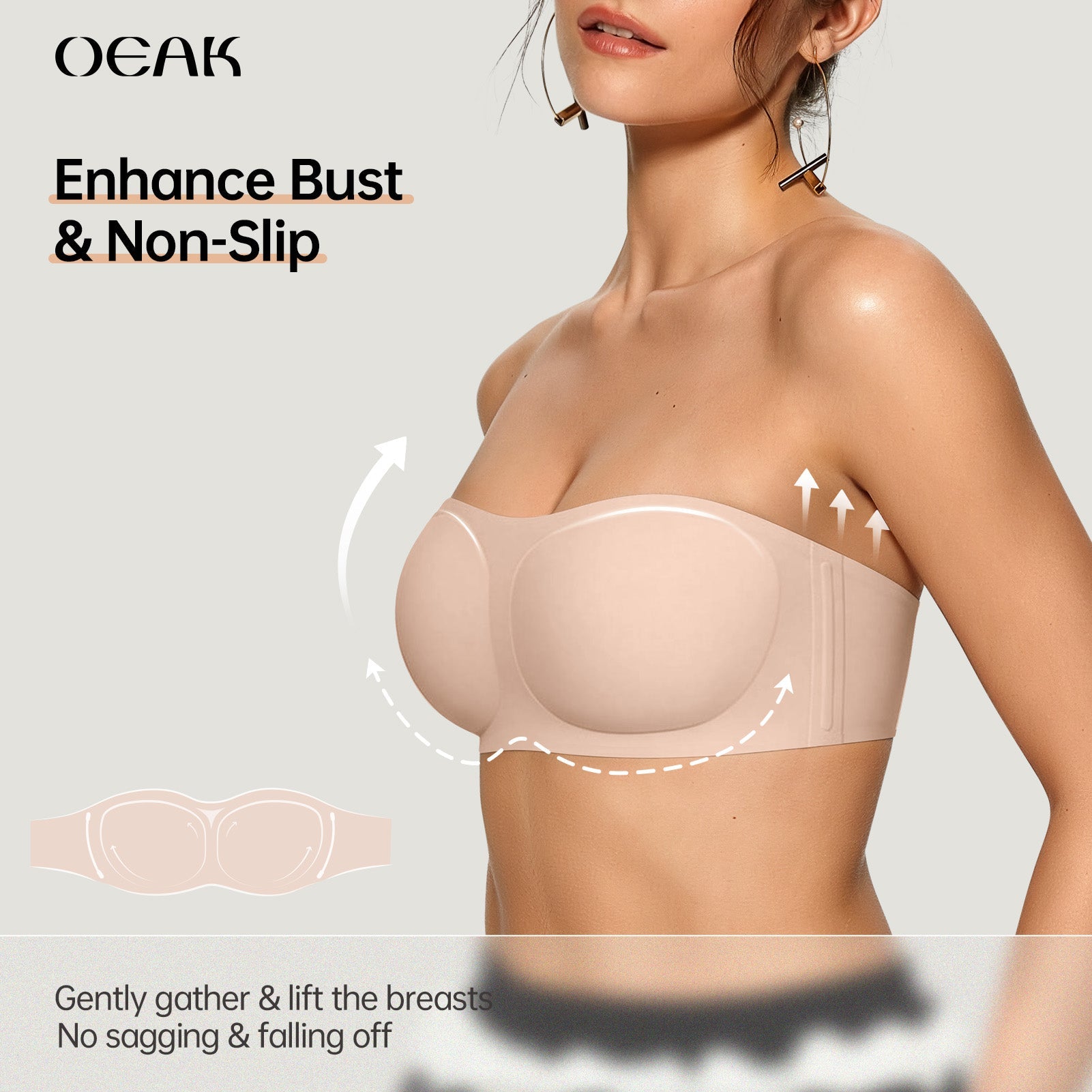 Velina – Сутиен без презрамки Bandeau Анти приплъзване
